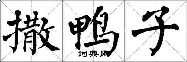 翁闿运撒鸭子楷书怎么写