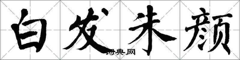 翁闿运白发朱颜楷书怎么写