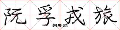 庞中华阮孚戎旅行书怎么写