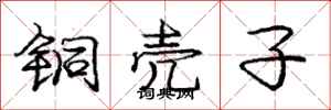 庞中华铜壳子行书怎么写