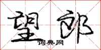 庞中华望郎行书怎么写