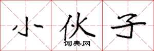 袁强小伙子楷书怎么写