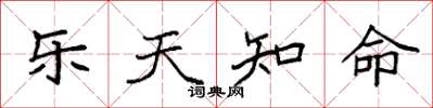 袁强乐天知命楷书怎么写