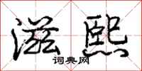 庞中华滋熙行书怎么写