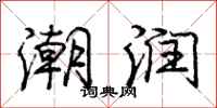 庞中华潮润行书怎么写