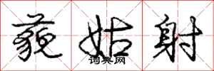 庞中华藐姑射行书怎么写