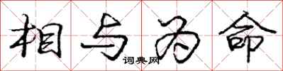 庞中华相与为命行书怎么写