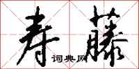 钱沛云寿藤行书怎么写