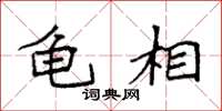 袁强龟相楷书怎么写