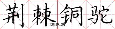 丁谦荆棘铜驼楷书怎么写