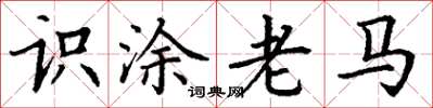 丁谦识涂老马楷书怎么写