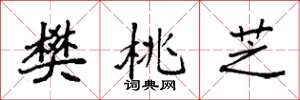 袁强樊桃芝楷书怎么写