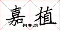 袁强嘉植楷书怎么写
