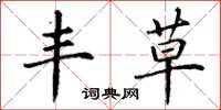 丁谦丰草楷书怎么写