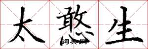 丁谦太憨生楷书怎么写