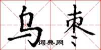 丁谦乌枣楷书怎么写