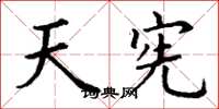 丁谦天宪楷书怎么写