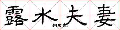 曾庆福露水夫妻隶书怎么写