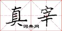 袁强真宰楷书怎么写