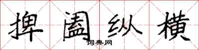 袁强捭阖纵横楷书怎么写