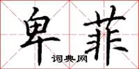 丁谦卑菲楷书怎么写