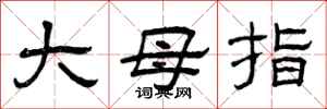 曾庆福大母指隶书怎么写