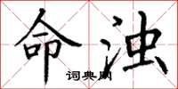 丁谦命浊楷书怎么写