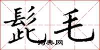 丁谦髭毛楷书怎么写