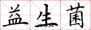 丁谦益生菌楷书怎么写