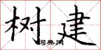 丁谦树建楷书怎么写
