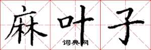丁谦麻叶子楷书怎么写