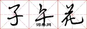 曾庆福子午花行书怎么写