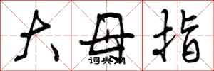 曾庆福大母指行书怎么写