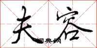 曾庆福夫容行书怎么写