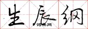 曾庆福生辰纲行书怎么写