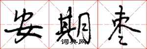 曾庆福安期枣行书怎么写
