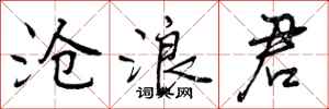 曾庆福沧浪君行书怎么写