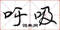 曾庆福吁吸行书怎么写