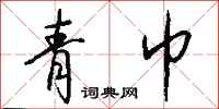 钱沛云青巾行书怎么写