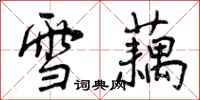 曾庆福雪藕行书怎么写