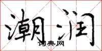 曾庆福潮润行书怎么写