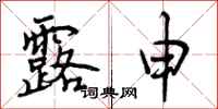 曾庆福露申行书怎么写