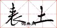 曾庆福表土行书怎么写