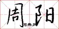钱沛云周阳行书怎么写
