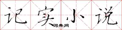 黄华生记实小说楷书怎么写
