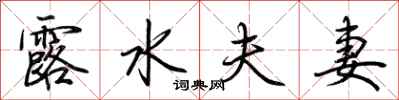 荆霄鹏露水夫妻行书怎么写