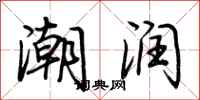 荆霄鹏潮润行书怎么写