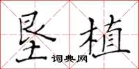 黄华生垦植楷书怎么写