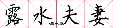 何伯昌露水夫妻楷书怎么写