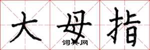 何伯昌大母指楷书怎么写